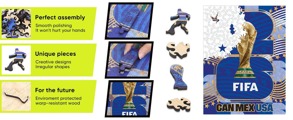 FIFA World Cup 2026 Limited Edition Collector's Wooden Puzzle 300PC Adult Puzzles with Gift Box for True Fans Official Licensed