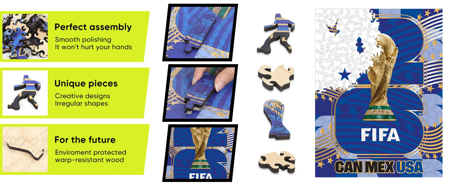 FIFA World Cup 2026 Limited Edition Collector's Wooden Puzzle 300PC Adult Puzzles with Gift Box for True Fans Official Licensed