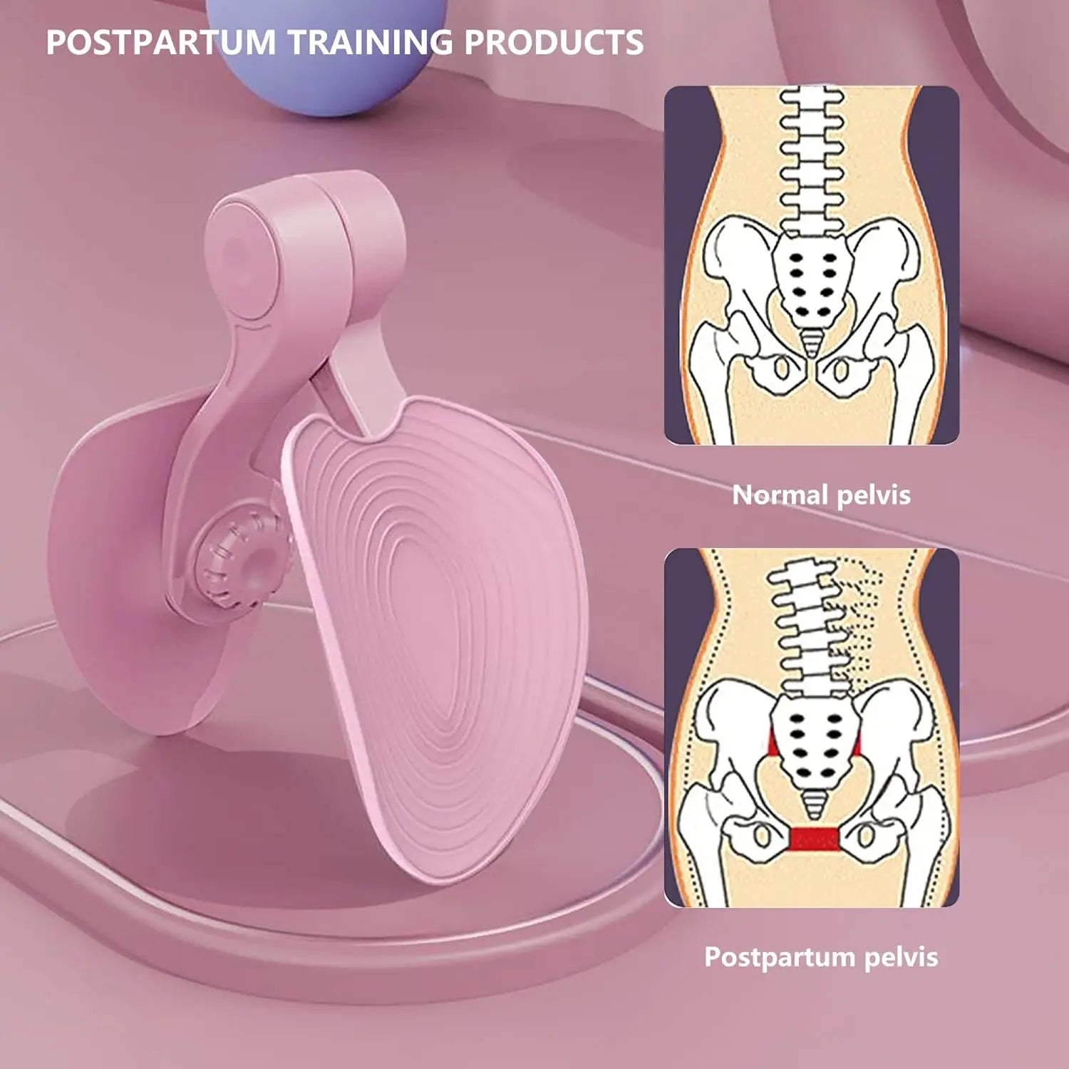 Kegel Pelvic Floor Muscle Trainer - Pink, Fit for Thigh Muscle Training, Home Gym Fitness Equipment for Women