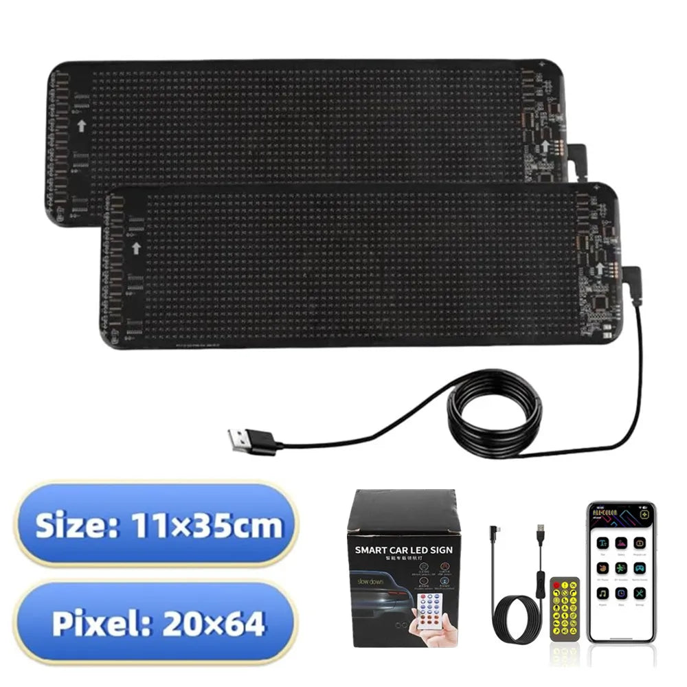 2PCS Devil Eyes APP Bluetooth Car advertising Screen LED Devil Eyes Light LED Flexible Display Full Color Smart Car Soft Screen