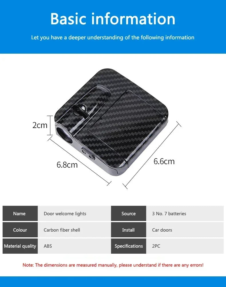 2Pcs Car Angel Wings Wireless Car Door Welcome Courtesy Shadow Projector Lamp LED HD Logo Light Cars Accessories