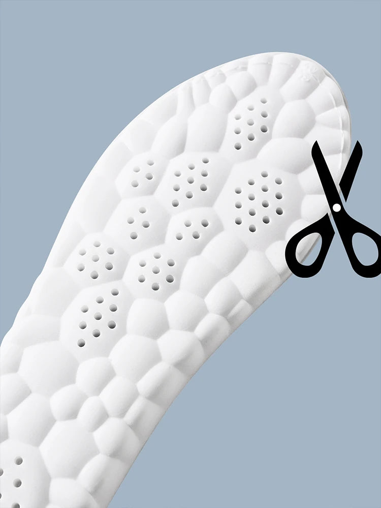 1/2/4pairs Latex Sport Insoles Soft High Elasticity Shoe Pads Orthotic Breathable Shock Absorption Cushion Arch Support Insole