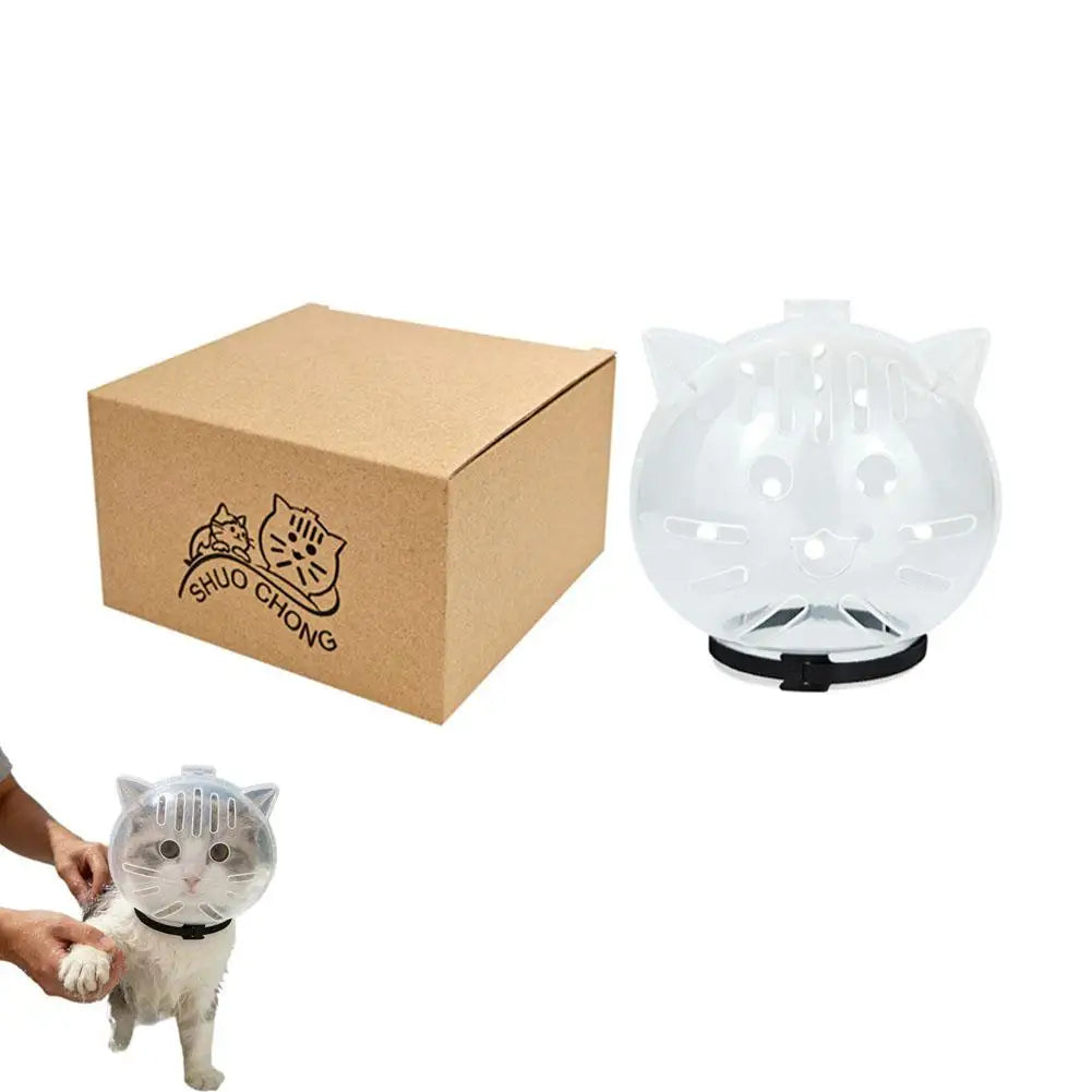 Cat Muzzle Anti-Bite Breathable Cat Grooming Supplies Grooming Mask Bath Grooming Anti-Licking Protective Space Hood