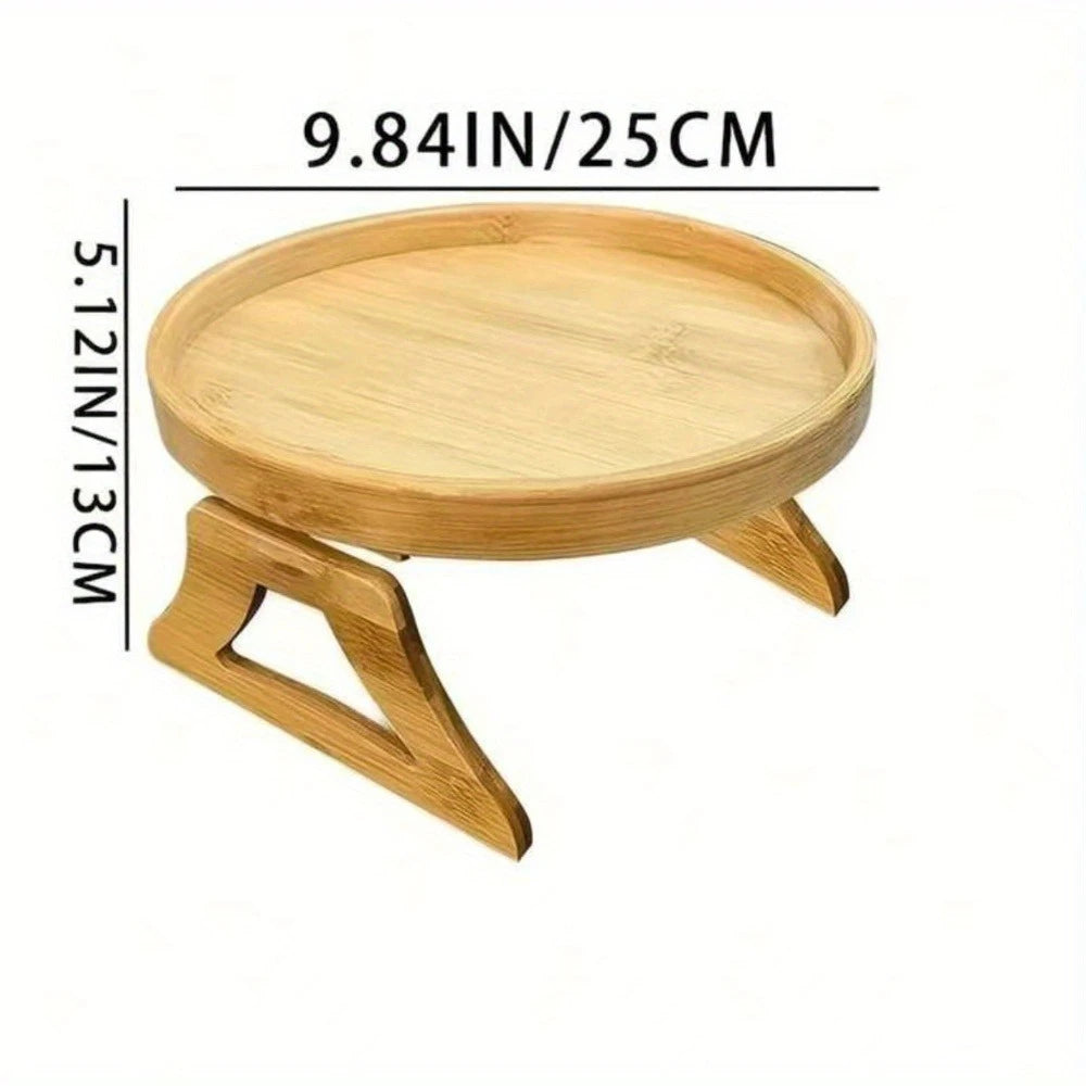 2026 Sofa Tray Table Sofa Armrest Clip-On Tray Natural Wooden Sofa Tray Practical TV Snack Tray for Remote Control Coffee Snacks