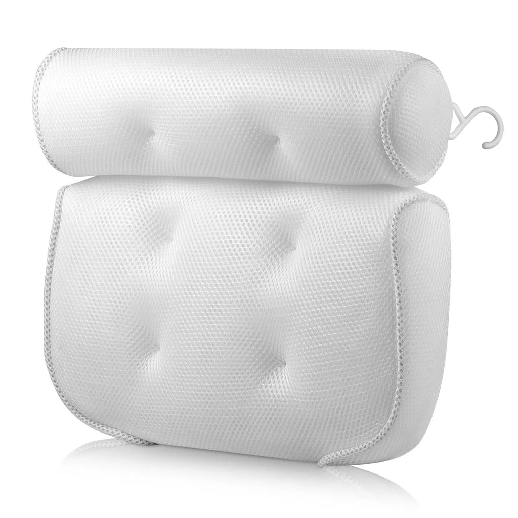 3D Mesh Massage Machine Washable Bath Pillow Bathtub Sucker Back Cushion
