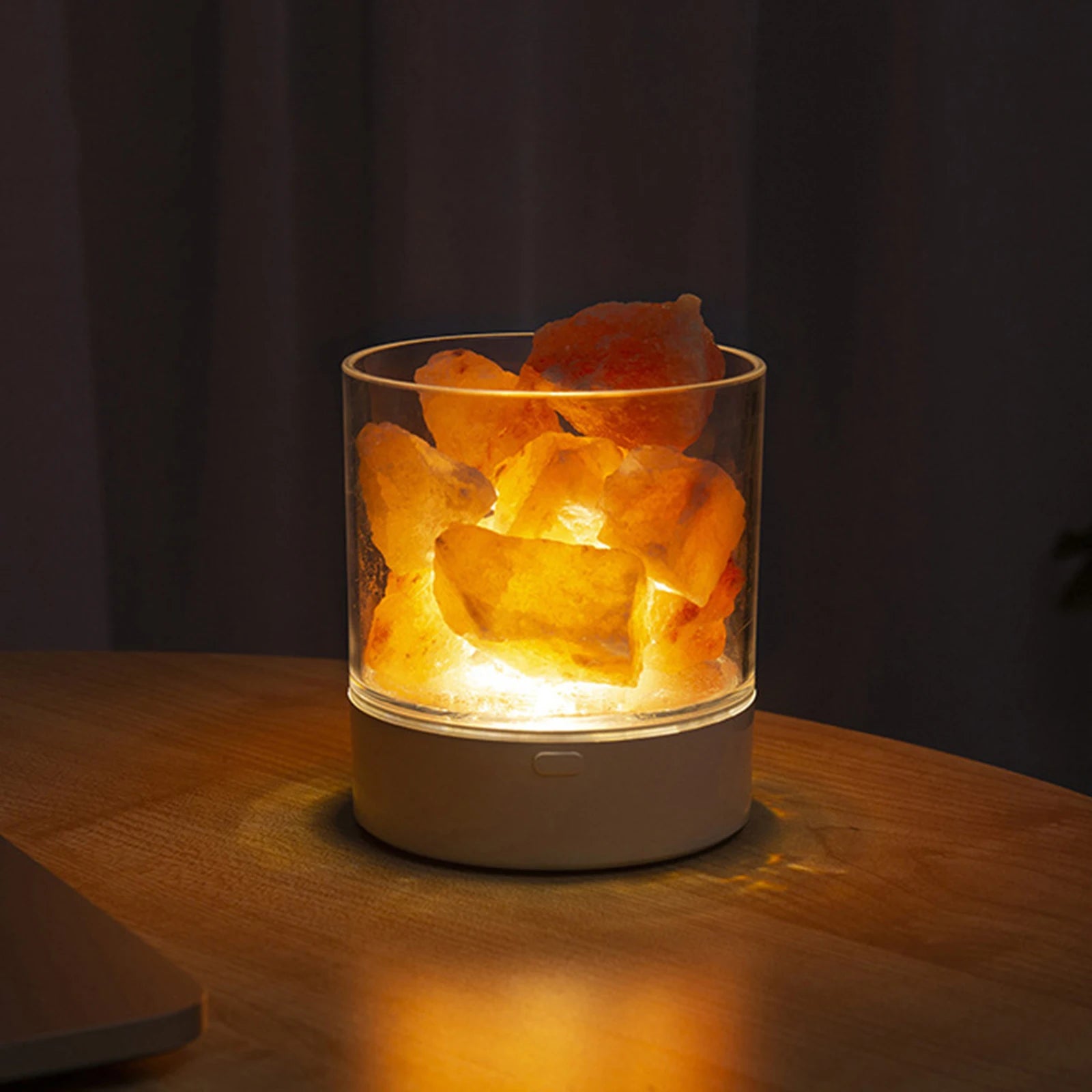 LED Rock Crystal Lamp Essential Oil Diffuser 7 Colors LED Crystal Salt Stone Night Light Home Office Bedroom Desktop Decoration