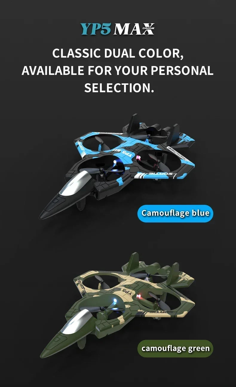 2025 new YP5 Remote Control Drone 2.4G 360° Flip Fighter Jet Toy Intelligent Fixed Height Hovering RC Airplane for Boys Kids Toy