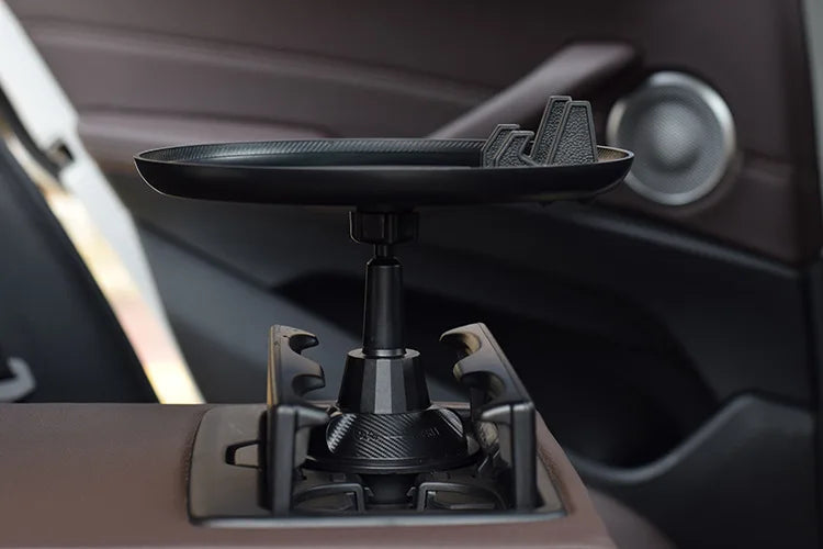 360° Adjustable Car Cup Holder Tray & Phone Mount Expander For Car, Portable Tray Table,Food Storage Rack, Coffee Table,