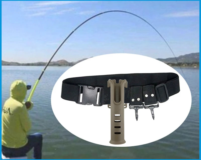 Portable Belt Rod Holder Fishing Gear Accessory Adjustable Waist Fishing Rod Insertion Device Fishing Accessories Tools Outdoor