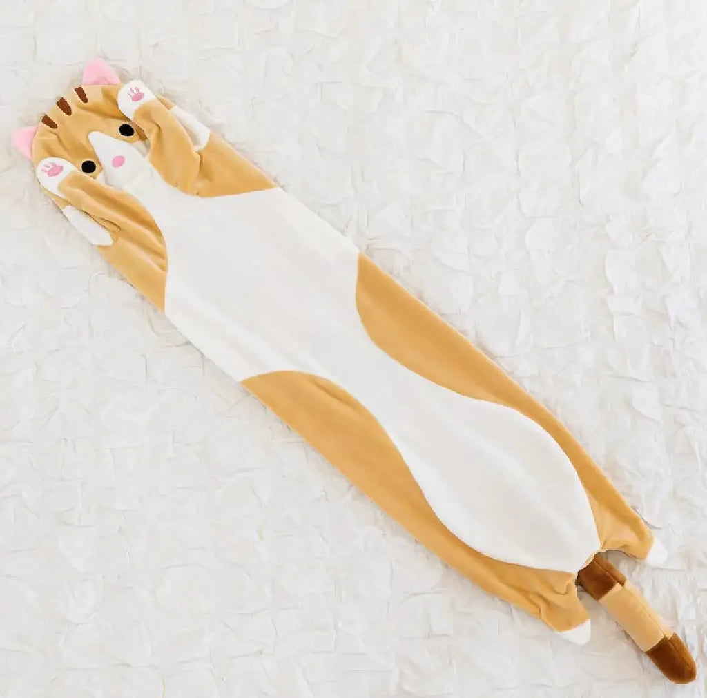 50/70cm Funny Joy Cute Soft Long Cat Plush Toys Pause Office Nap Pillow Bed Sleep Home Decor Doll for Kids Girl Gift
