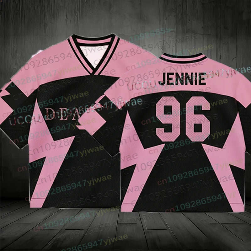 2026 New Y2K Korean Girl Group Concert Pink T-Shirt Summer Oversized Short Sleeve Fashion Casual Women's Men's Sports Jersey Top
