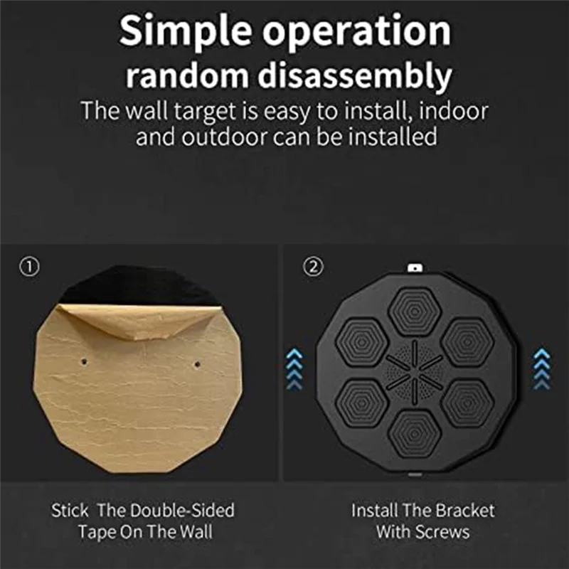 Qcvv-Electronic Music Boxing Pad,Wall Mounted Boxing Machine