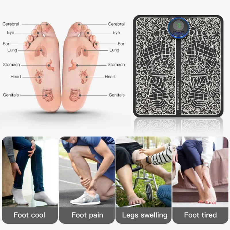 Electric Foot Massager Pad Muscle Massage Relaxation Trainer For Massage Fitness Outdoor Sport Home Family Relax