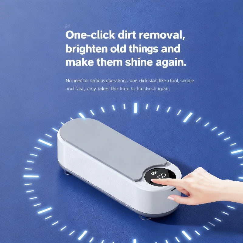 High Frequency Vibration Jewelry Cleaner 360° Automatic Deep Cleaning Tool Portable USB Rechargeable for Rings Watches Glasses