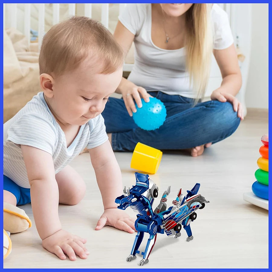 2in1 Collision Transformation Dinosaur Car Toy Magnetic Cars Convertible Robot Toy Dinosaur Toys for Kids Christmas Gift for Boy