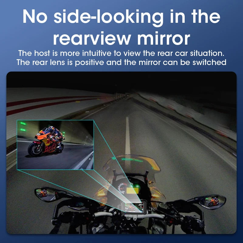 Srnubi 7 Inch Motorcycle Portable Navigation GPS Wireless Carplay Android Auto IP67 Waterproof Motorcycle Touch Screen Display