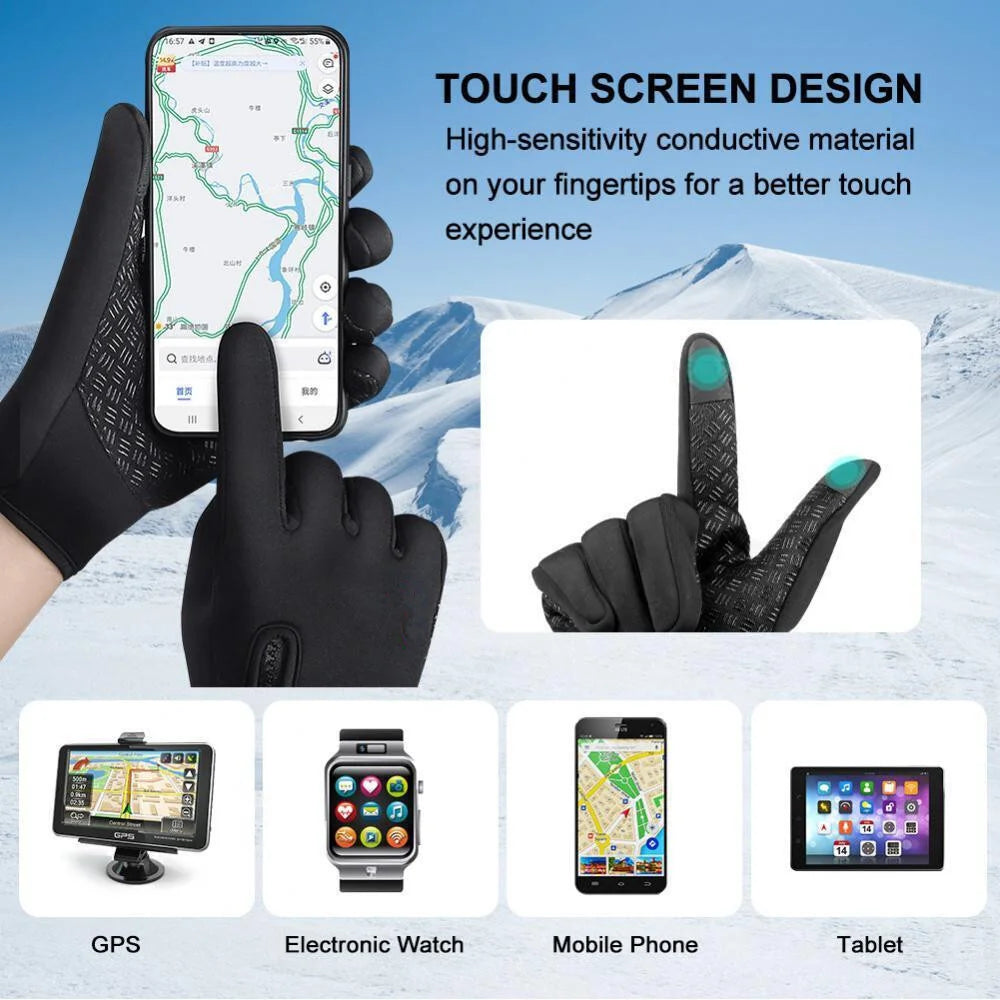 Outdoor Winter Gloves Men Women Touchscreen Warm For Cycling Driving Motorcycle Cold Gloves Windproof Non Slip Gloves S-XL