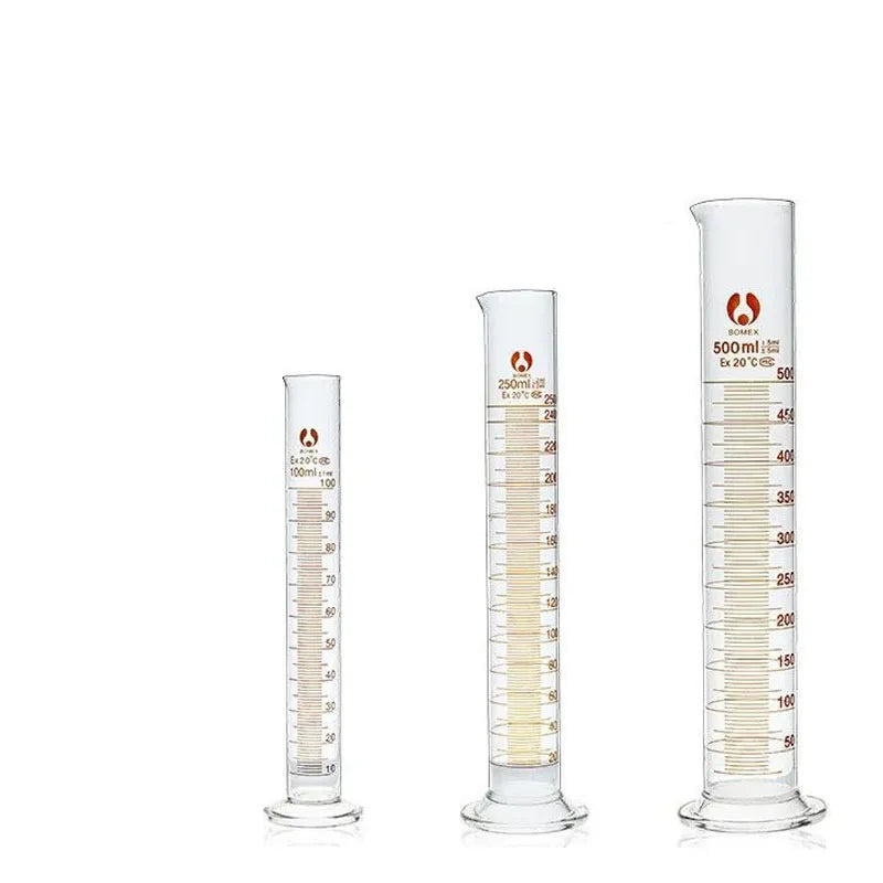 1PCS Lab Measuring Cylinder Set 5ml 10ml 25ml 50ml 100ml 200ml 500ml, Thick Glass Graduated Cylinder Kit for Laboratory Supplies