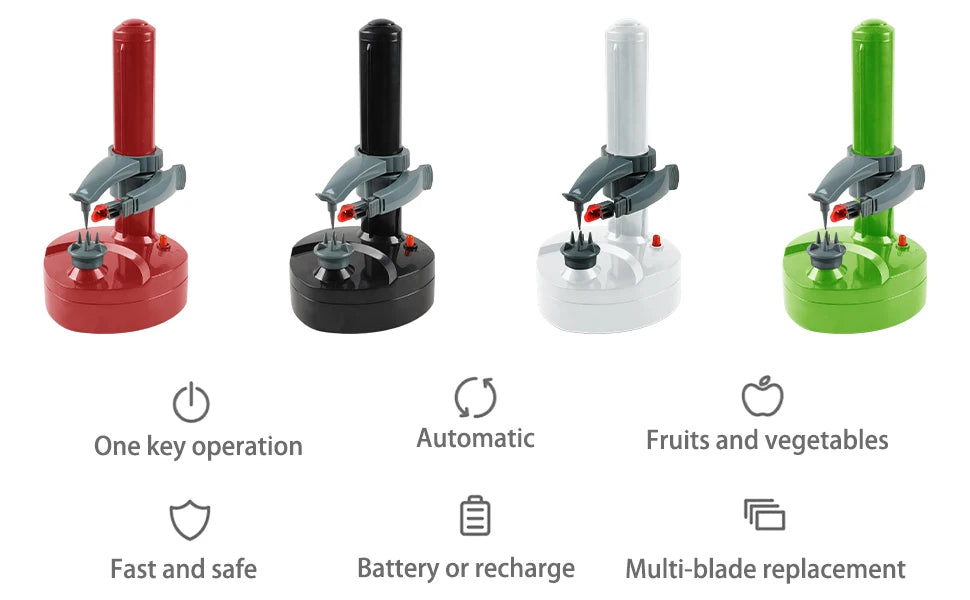 Electric Potato Peeler Multifunctional Fruit Peeler With Adapter And Spare Blades Kitchen Automatic Rotating Peeling Tool