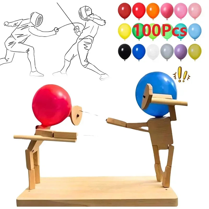 Balloon Bamboo Man Battle Thickened Version Bamboo Man Fencing Puppets Battle Game for 2 Players Whack A Balloon Party Home