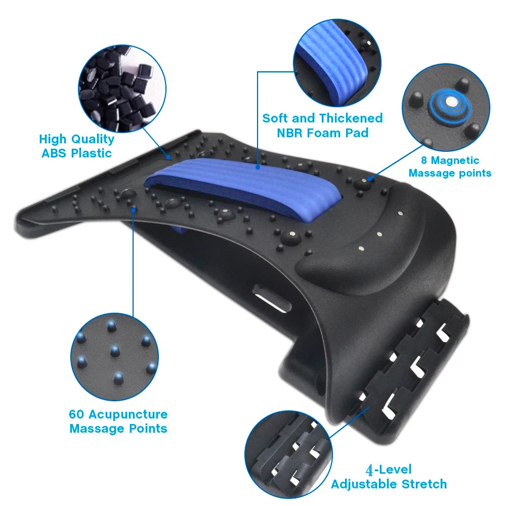 Cervical Traction Device Lower Upper Lumbar Spine Support Pillow 4-Level Adjustable Back Massager Home Use Neck Bone Stretcher