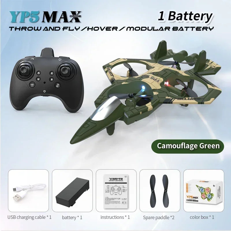 2025 new YP5 Remote Control Drone 2.4G 360° Flip Fighter Jet Toy Intelligent Fixed Height Hovering RC Airplane for Boys Kids Toy