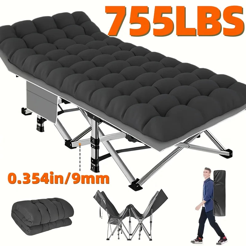 8-Leg Folding Bed With Mattress(Mattress-free Option Available)|Portable Adult Sleeping Cot With Carry