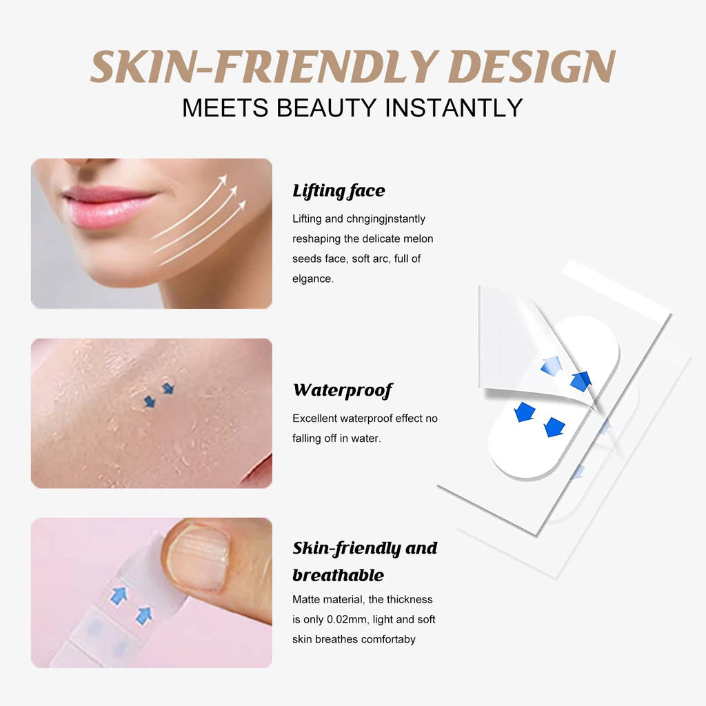 400pcs Lifting Up Face Stickers Invisible Transparent Thin Face Contours Patche Chin Lift Tools V-Shape Face Skin Adhesive Tape