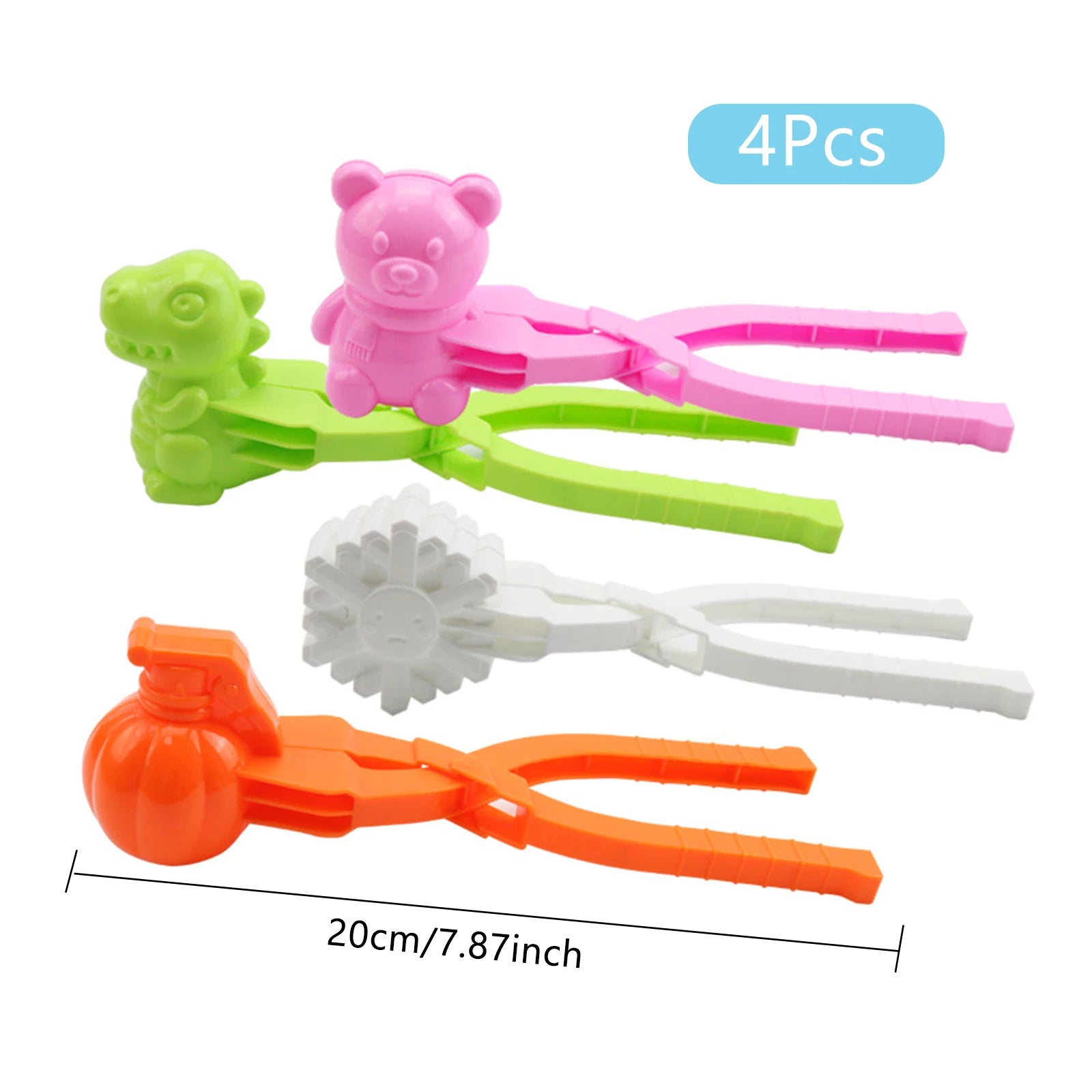 Snowball Maker Clip for Kids Adult Heart Snowflake Duck Shape Clip Tongs for Outdoor Sand Snow Ball Mold Toys Fight Sports Toys