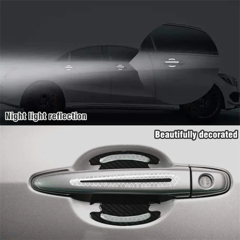 Car Door Handle Reflective Sticker Protection Sticker Door Handle Paint Surface Anti-scratch Reflective Sticker Car Accessories