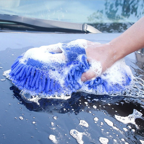 1pc Car Wash Glove Microfiber Chenille Car Wash Sponge Care Washing Detailing Brush Pad Multifunction Cleaning Tool