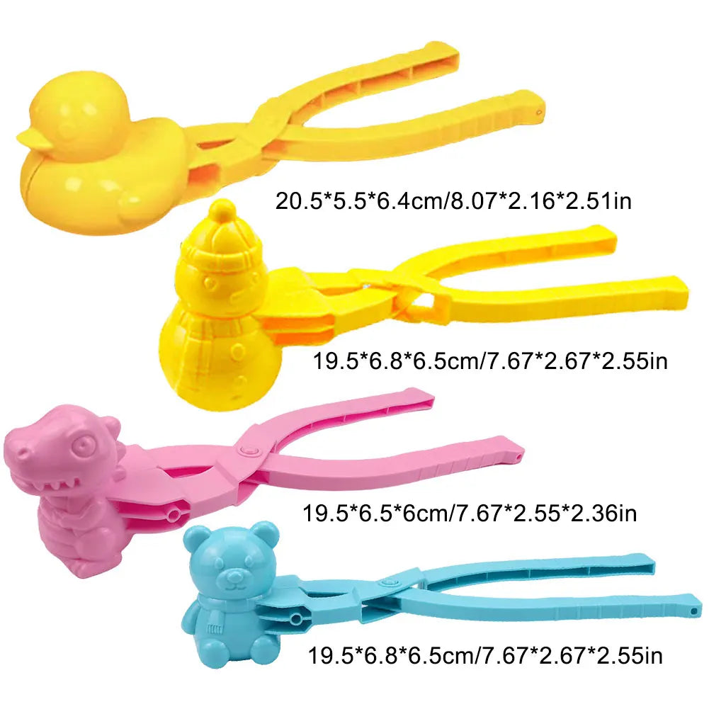 Snowball Maker Clip for Kids Adult Heart Snowflake Duck Shape Clip Tongs for Outdoor Sand Snow Ball Mold Toys Fight Sports Toys