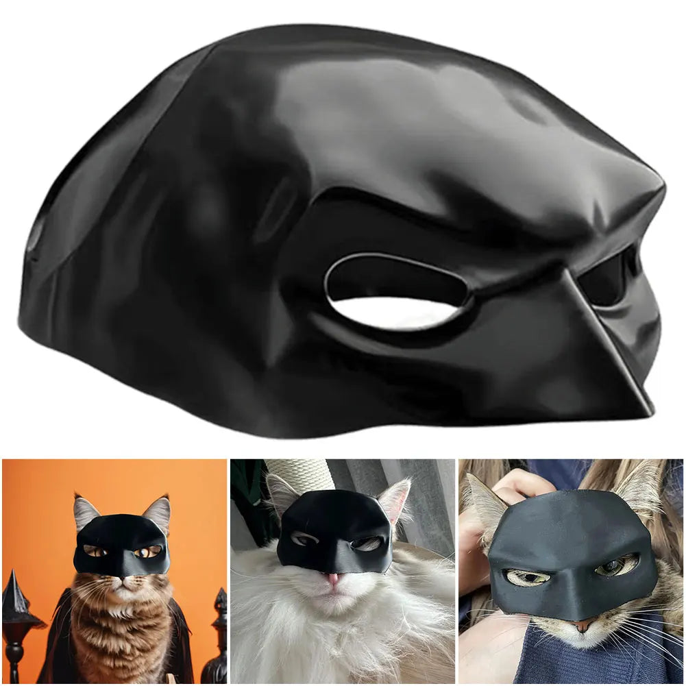 Bat Cat Avenger Mask Creative Black Cat Bat Mask Handmade Half Face Cat Mask Decorative Half Face Pet Mask for Party Favors
