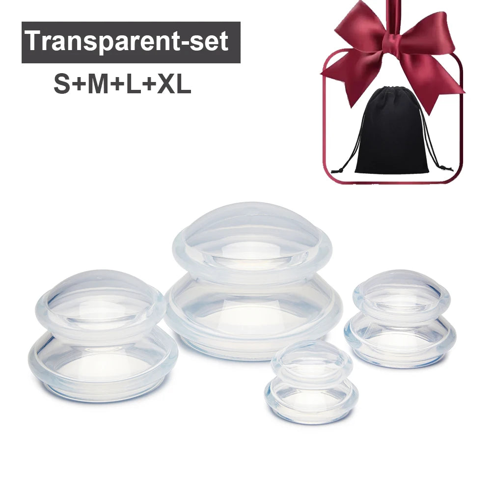 Silicone Vacuum Cupping Set Massage Body Cups Back Gua Sha Ventosas Suction Cup Anti-Cellulite Skin Lift Physiotherapy Jars Slim