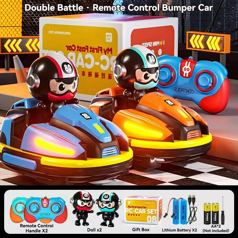 RC Bumper Car Football Battle Sports Game Toy 2.4G Remote Control Catapult Drift Doll Karting Toy with Music Light Toy Boy Gifts