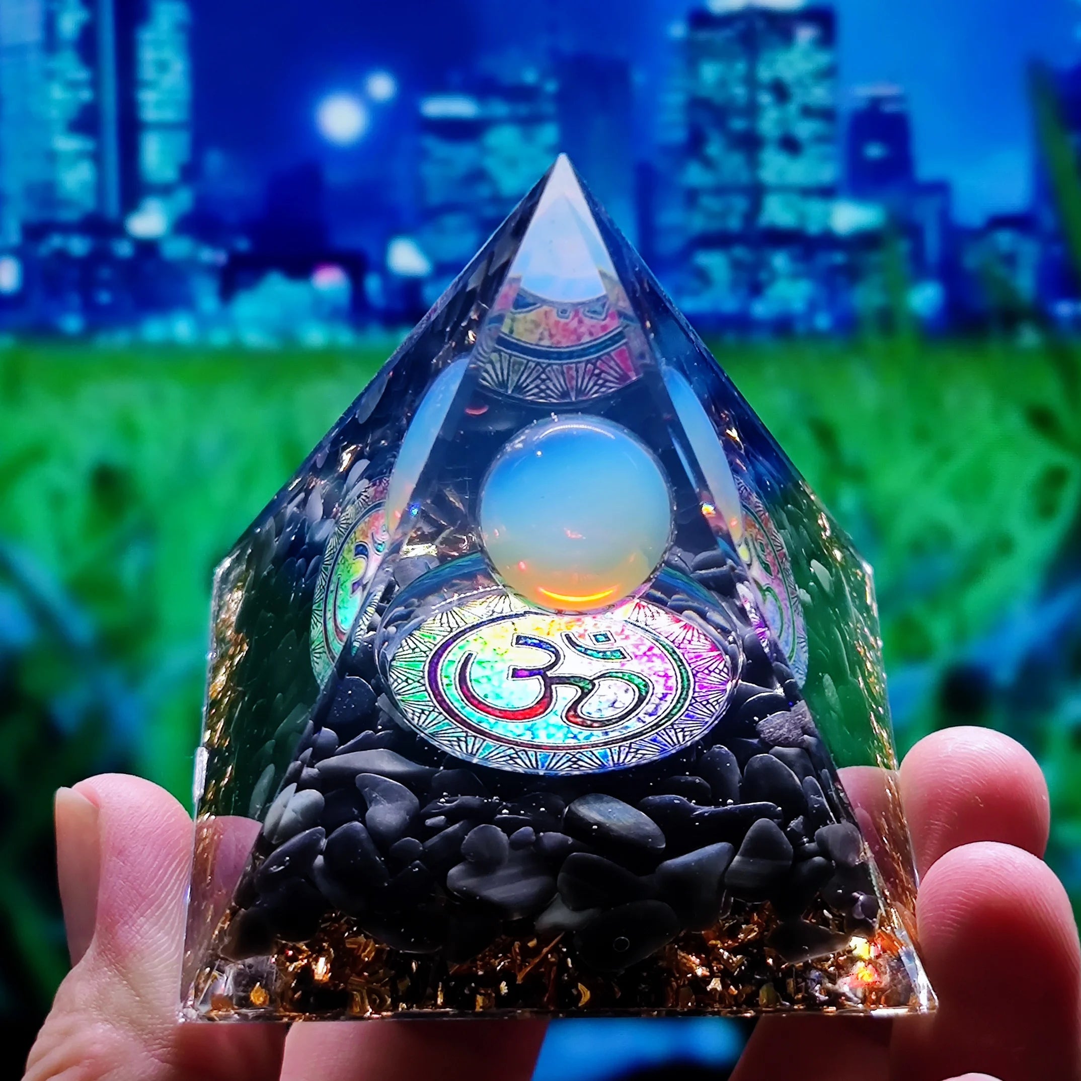 Orgonite Pyramid Crystals Natural Stone Orgone Energy Generator Healing Reiki Chakra Meditation Ornaments Crafts Office Decor