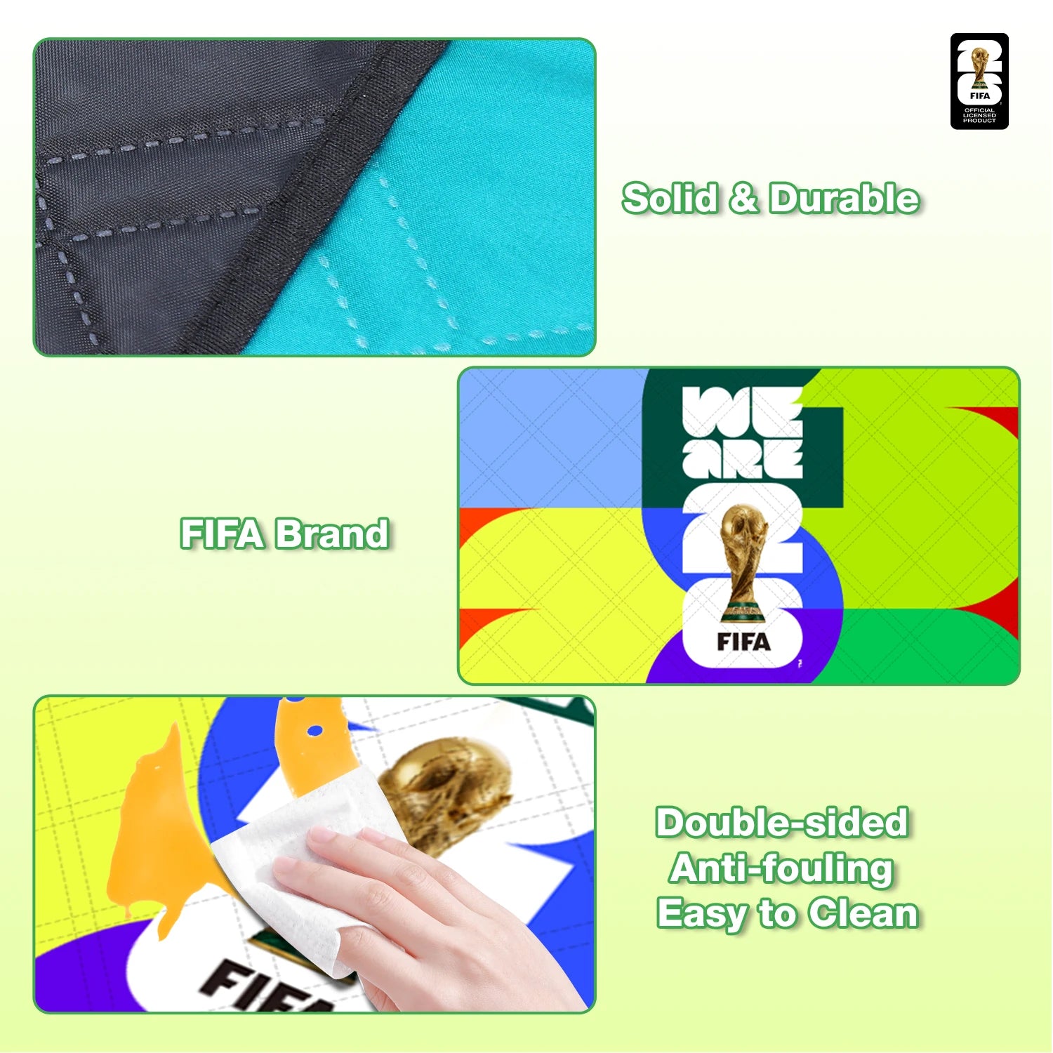 FIFA WORLD CUP 2026 Official Picnic Mat, Extra Large Foldable Outdoor Blankets FIFA Picnic Mat for Beach,Soccer Fan Camping Gift