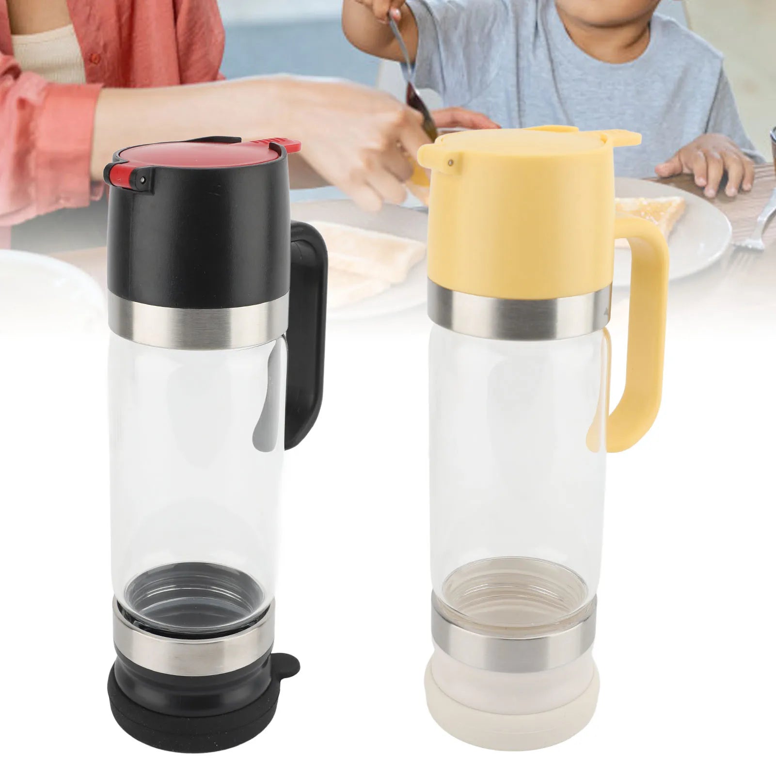 Honey Dispenser 350ml Clear Glass Syrup Dispenser with Handle Prevent Dripping Honey Container for Coffee Shops Restaurants Home