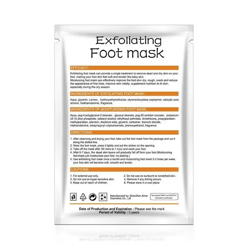 2pcs/Set Socks For Pedicure Socks For Feet Peeling Foot Mask Health Care Skin Care Feet Dead Skin Removal Exfoliating Foot Mask