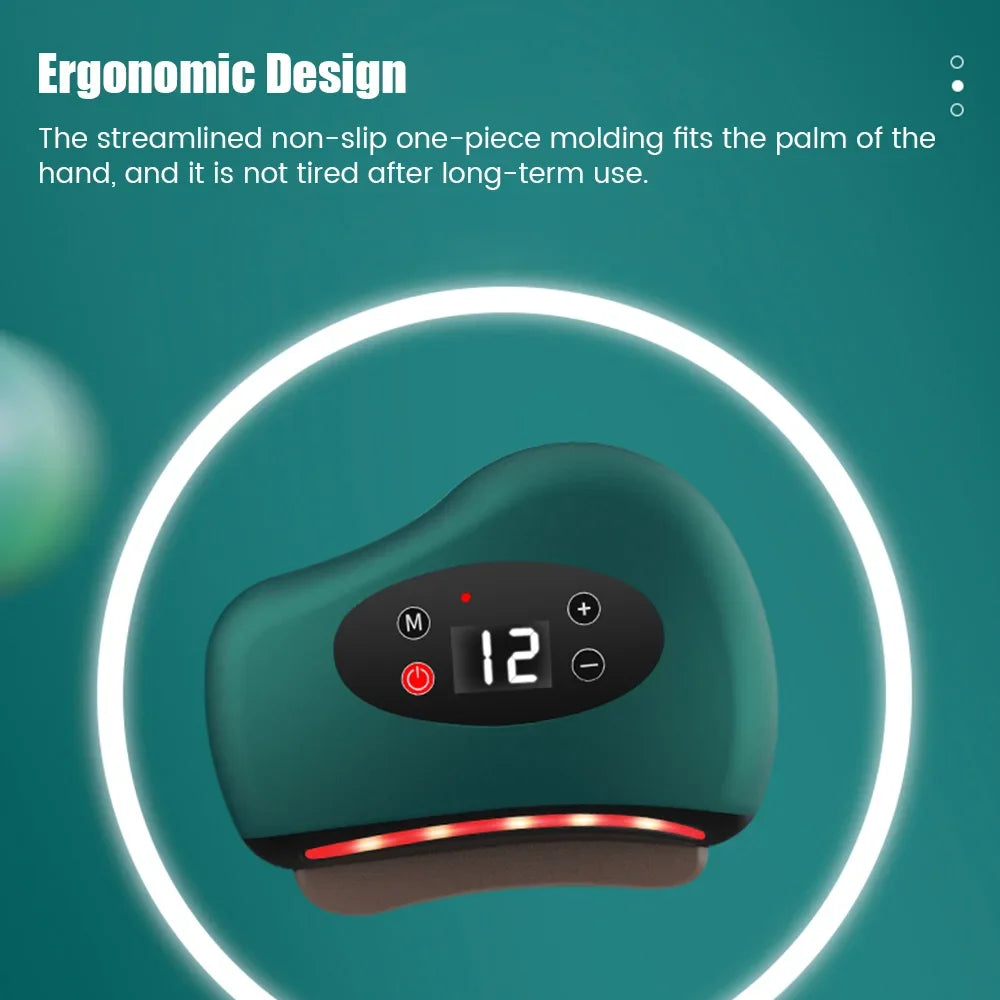 Electric Guasha Massager Body Scraping Heating Vibration Muscle Guasha Face Neck Eye Massage Knife Stone Gua Sha Gouache Scraper