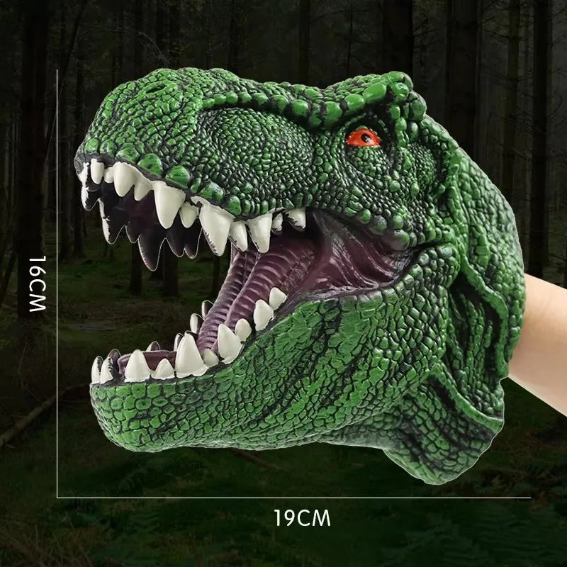 Hand Puppets Dinosaur head Model Toy T-Rex Dino Jurass Shark Park Dolls Dinosaur Worlds Soft Plush Toy for Boys Kids Gifts