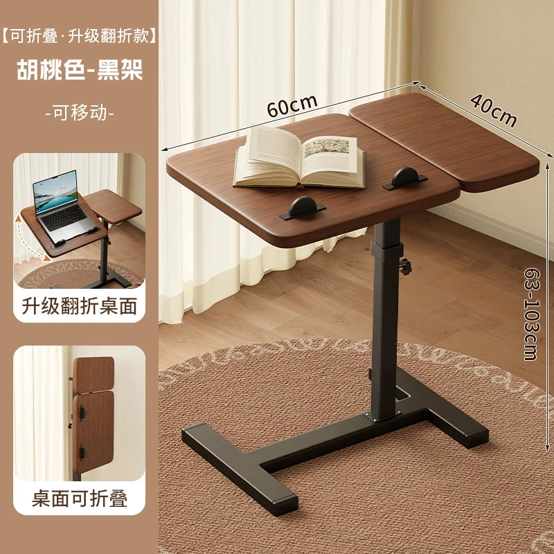 Height Adjustable Mobile Laptop Desk with Wheels Multi-Purpose Rolling Tray Table for Standing Workstation Use in Living Room
