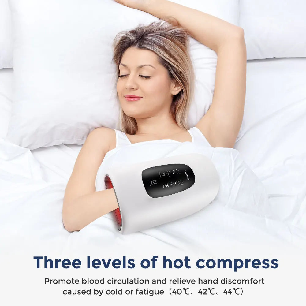 Electric Hand Massager with 5 Levels Air Compression Heat Palm Finger Massage Machine for Arthritis Finger Numbness Hand Relax