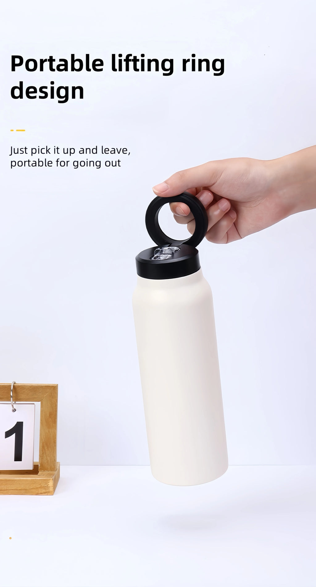 24 Oz Insulated Stainless Steel Sports Water Bottle With Straw Outdoor Insulated Water Mug With Magnetic Phone Holder Thermos