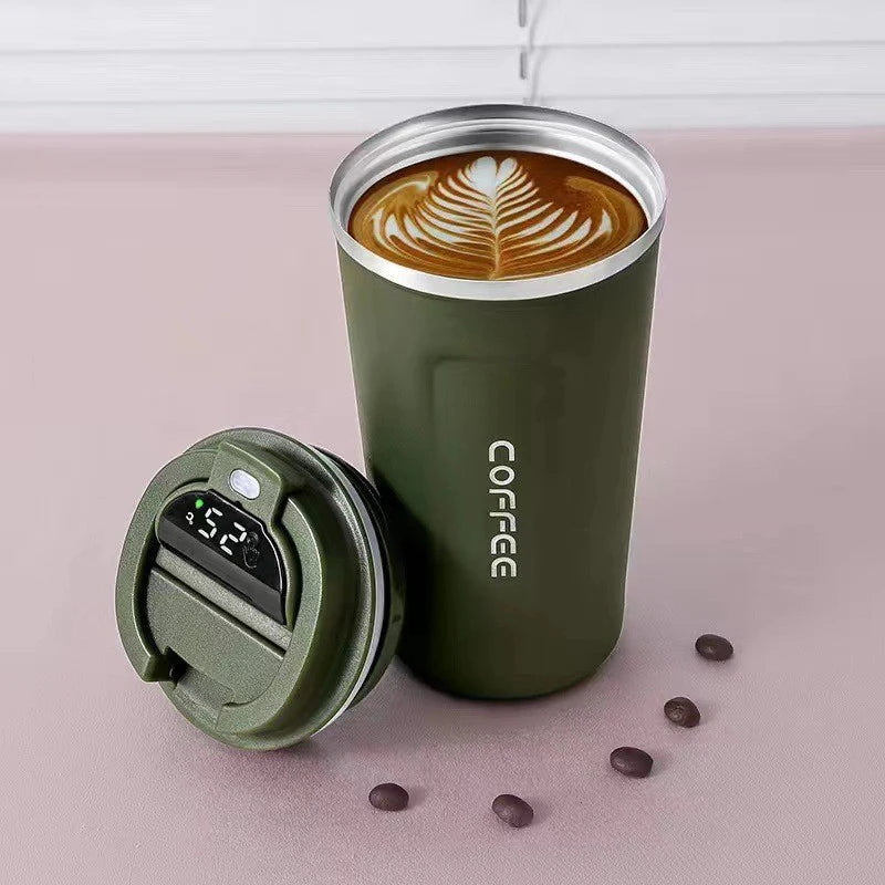 380/510ml Thermos Coffee Mug Stainless Steel Insulated Cup Temperature Display Car Portable Vacuum Bottle Insulated Water Bottle