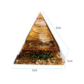 Natural Tiger Eye Orgonite Pyramid Healing Crystals Energy Generator Reiki Chakra Multiplier Orgone Amethyst Meditation Stone5X5