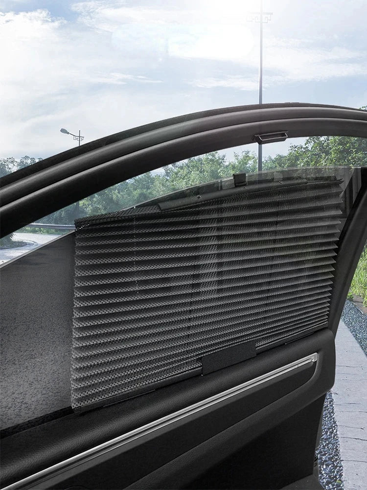 1PCS Car Side Folding Sunshade Retractable Car Front/Rear Window Sunshades Mesh UV Protect Curtain Foldable Auto Truck SunShield