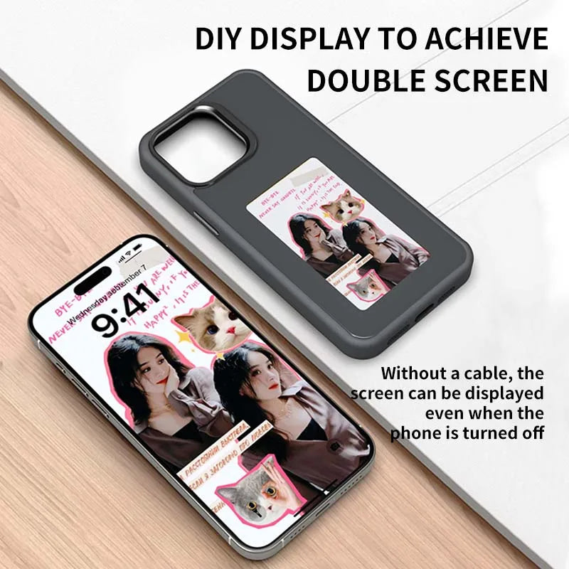 E-ink Screen Image Transmission NFC For 16 Pro Max Iphone Case 4 Color For Iphone 13 14 15 16 17 Pro Max DIY Cases Battery Free