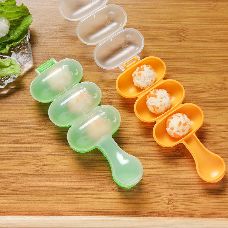 Rice Ball Maker Mold with Rice Paddle Rice Ball Shaker for Kids DIY Lunch Maker Mould with a Mini Rice scoop