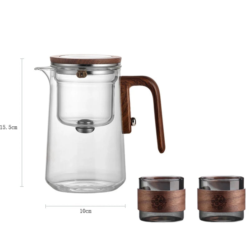 Fashion New Water Separation Inner Container Teapot One Click Magnetic Switch Tea Separation Filtration Glass Tea Pot